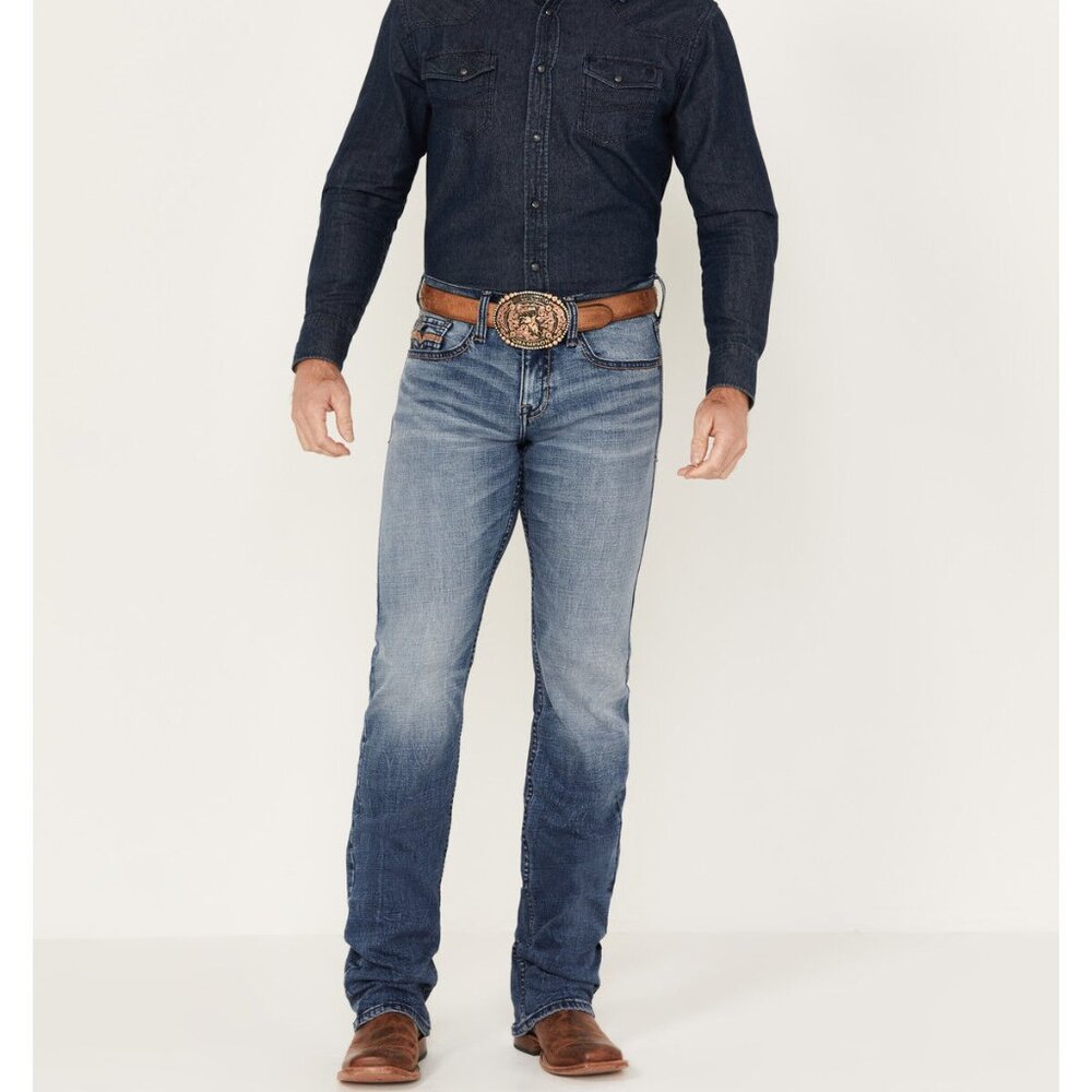 Cody James Men's Sierra Medium Wash Stackable Straight Stretch Denim Jeans